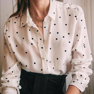 Sezane “Ann” silk shirt NWT